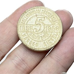 🎈$5 add on - 1858-1958 Collingwood Centennial Wooden Nickel